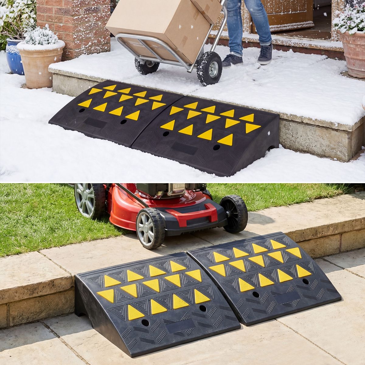 Coast Drempelhulpset - 15 ton draagkracht - antislip rubber - zwart/geel - 49 x 37 x 16 cm