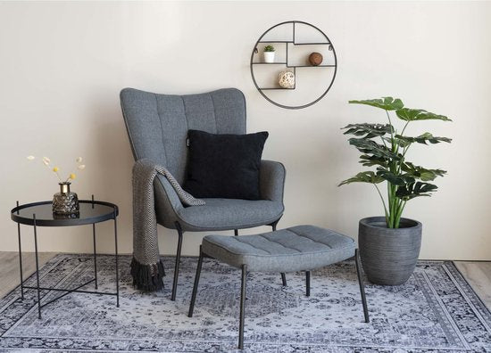 Genk Wandplank Rond - Zwart Staal - Ø47 cm - Diepte 10 cm - Moderne Design Wandplank