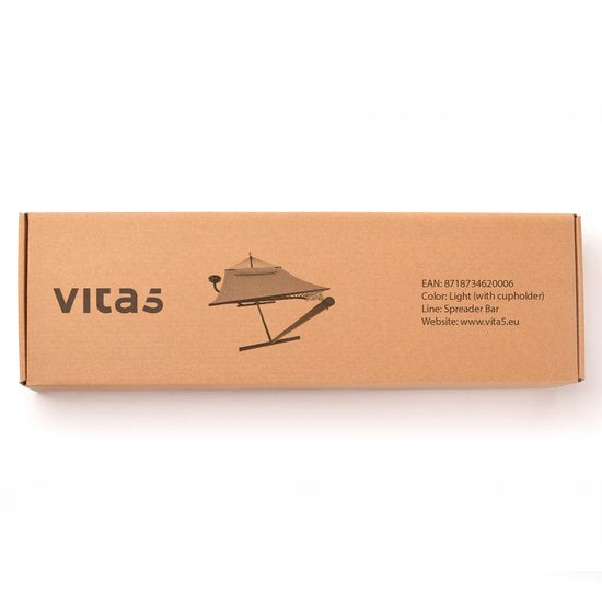 Vita5 Hangmat met Standaard en Spreidstok – 2 Persoons – incl. Bekerhouder - Afneembaar kussen – uv-bestendig – Groen