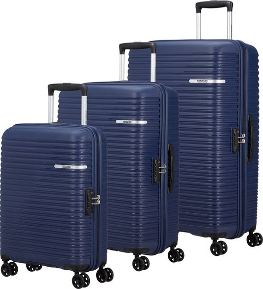 American Tourister kofferset - 3 delig Liftoff set - handbagage + M/L - Midnight blue