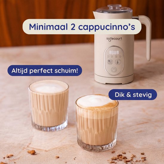 Safecourt Kitchen Melkopschuimer - Elektrisch - 4-in-1 - 350ml - Beige