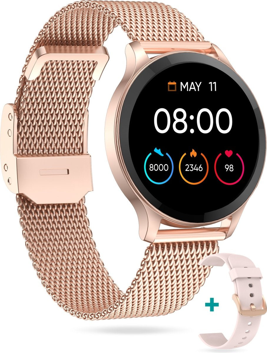 FITAGE Sporthorloge - Smartwatch - Stappenteller Horloge- Smartwatches - Activity Tracker - GPS - Dames en Heren - Roze