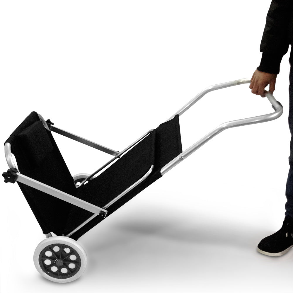 Strandstoel inklapbaar met wielen - Aluminium - Zwart