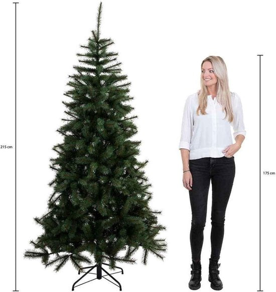 Triumph Tree Forrester Kerstboom - Kunstboom met 912 Volle Takken voor Natuurlijke Uitstraling - Kerstversiering voor Binnen - Boom van PVC met Kliksysteem - H215 x Ø135 cm - Groen