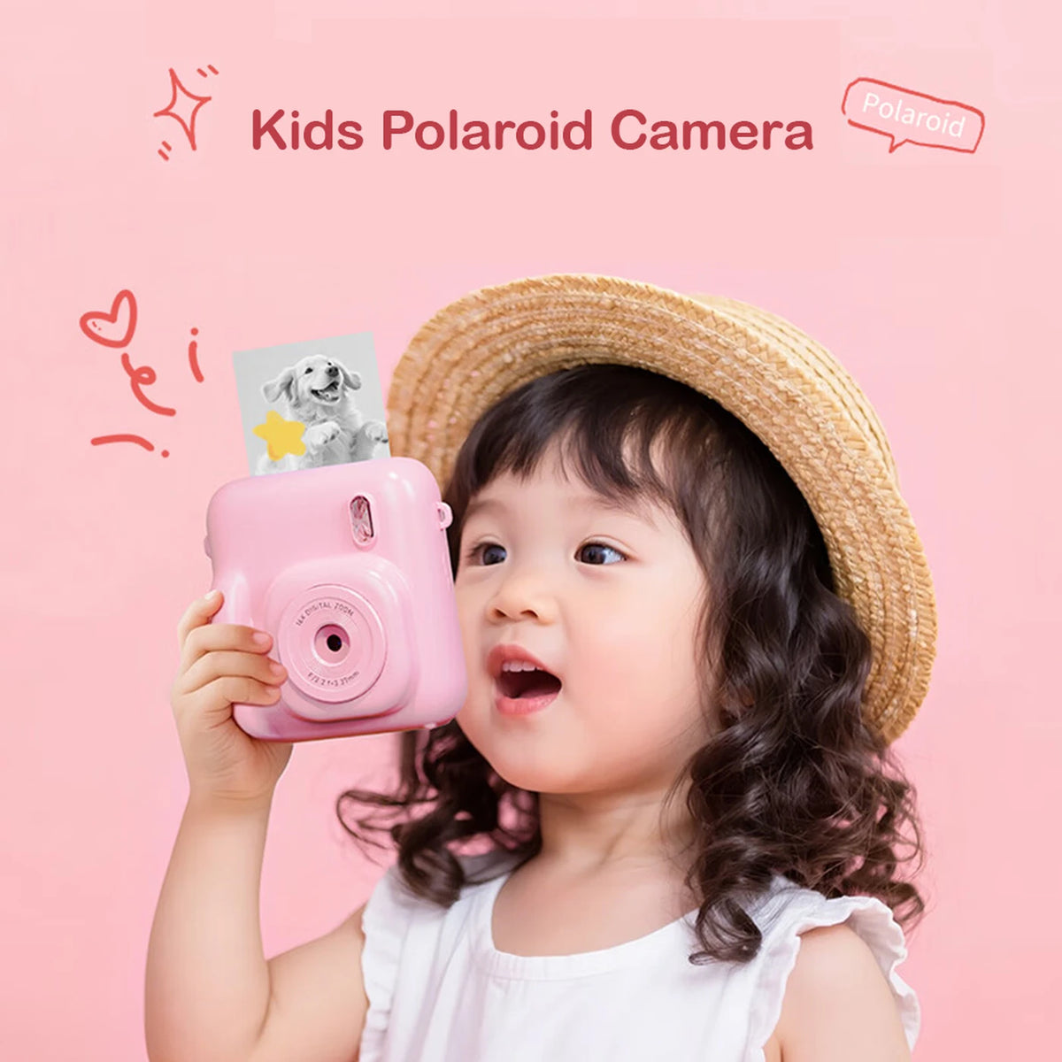 Songdian Instant Camera voor Kinderen - Direct Printen - Roze