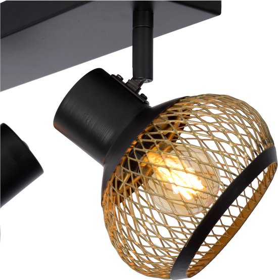 Lucide LUCAS - Plafondspot (Plafondlamp) - 2xE14 - Mat Goud / Messing