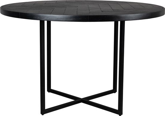 Dutchbone Class Eettafel Rond 120 cm Acaciahout Zwart