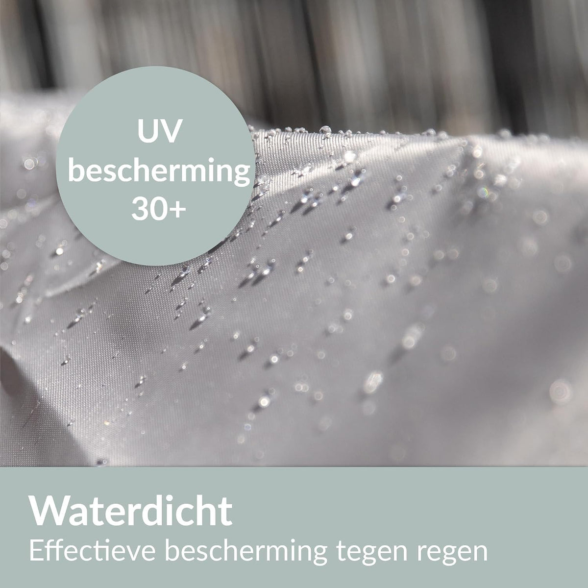 Chefarone Opbergtas voor Tuinkussens - Waterafstotend - 125 x 50 x 32 cm - 420D Polyester - Lichtgrijs