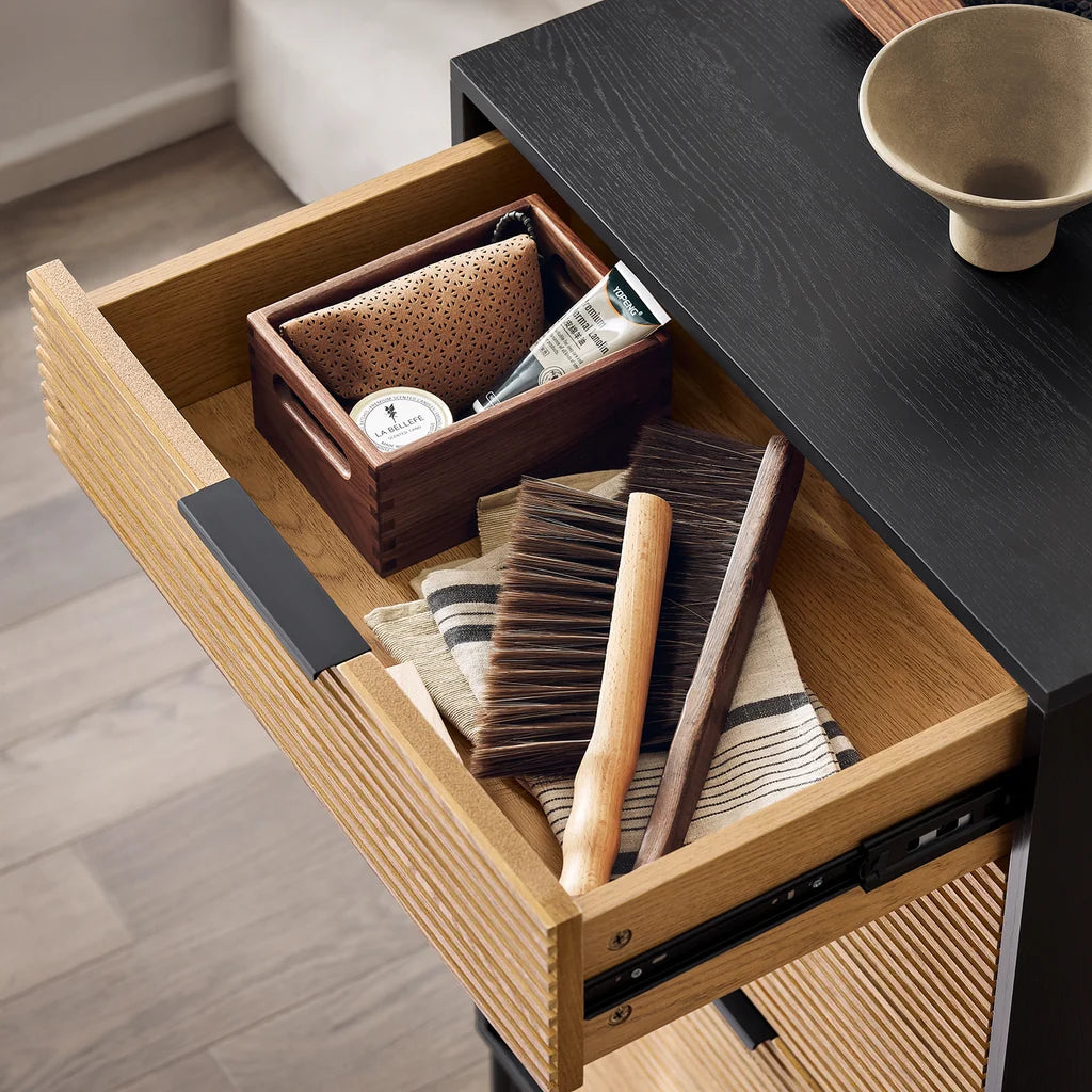 SoBuy HFSR03-SCH Schoenenkast Halmeubel met 1 Lade en 2 Kleppen voor Entree en Hal