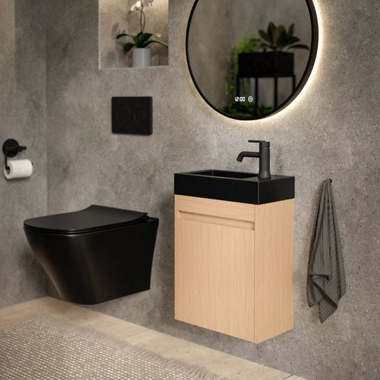 Mirlux Toiletmeubel Licht Eiken - Fonteinmeubel - Wc Kastje - Wc Meubel - 40cm