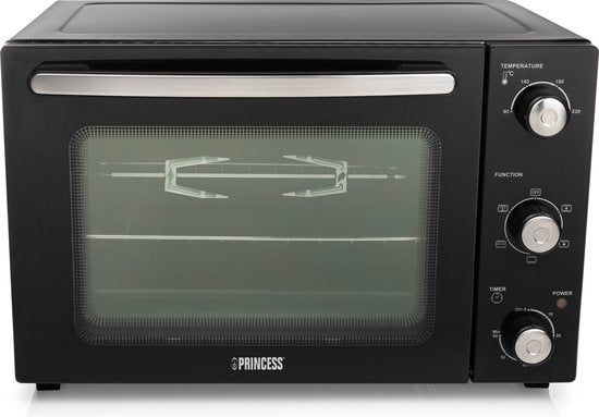 Princess 112751 - Vrijstaande Heteluchtoven - 6 Standen - 32 liter - 1500 W - Zwart