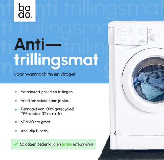 Bodo® Anti Trillingsmat Wasmachine en droger - 60x60x1.2cm