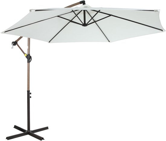 AXI Dion Zweefparasol Ø 300cm Eikenlook/beige – Gepoedercoat frame met kruisvoet