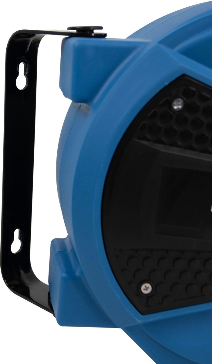 Hyundai wandkabelhaspel 15 m 3x1,5 mm² automatisch oprolbaar blauw – zwenkbare wandhouder – 3200 W