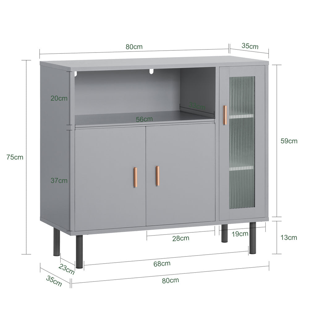 SoBuy FSB82-HG Eetkamer Dressoir - Keukenkast - Schoenenkast - Schoenenkist - Inkomkast - Opbergkast Met 1 Compartiment 2 Deuren