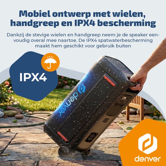 Denver Bluetooth Speaker Party Box - Discolichten - Partybox - Incl Microfoon - Luidspreker - BPS470