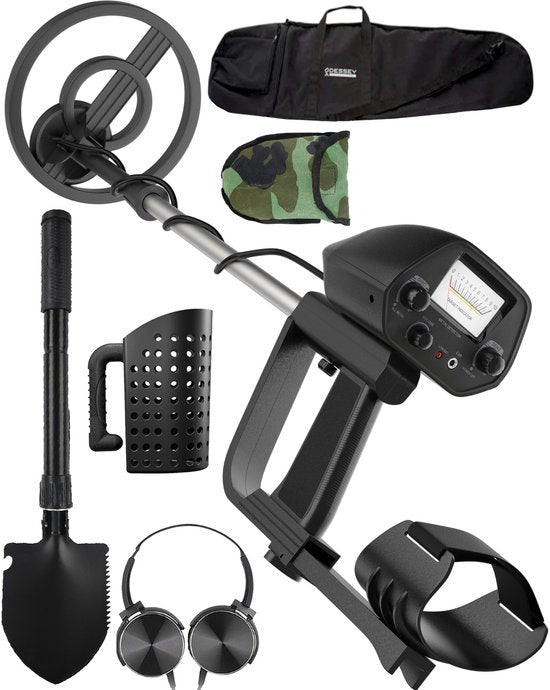 ODESSEY Metaaldetector - Starterset - Kind - Volwassene - Professioneel - Explorer - Zwart