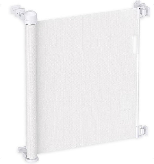 Goliving Oprolbaar Traphekje - Veiligheidshekje - Kinderhekje - Push & Turn - 10 tot 150 cm Breed - Aluminium frame - Mesh - Wit