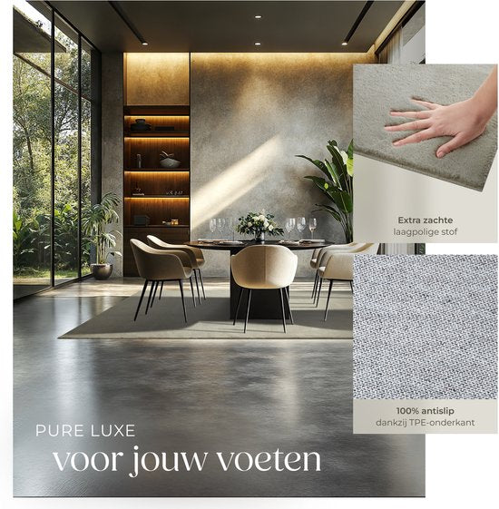 tectake® Kortpolig Vloerkleed - 160 x 230 cm - Zandkleur - Tapijt voor Woonkamer, Slaapkamer, Eetkamer - Onderhoudsvriendelijk en Wasbaar - Antislip Ondertapijt - Allergievriendelijk - Diverse maten en kleuren