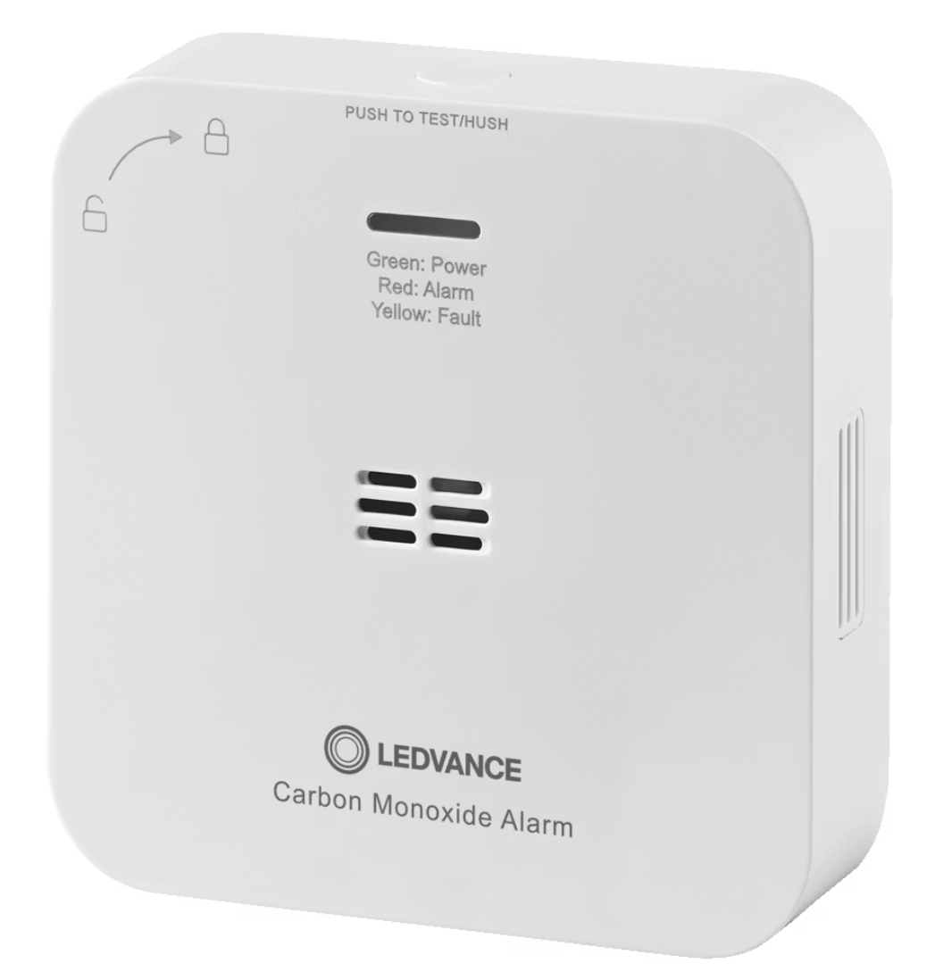 Ledvance Smart+ Wifi koolmonoxidemelder - wit - 85x27x85 mm - compact en slim