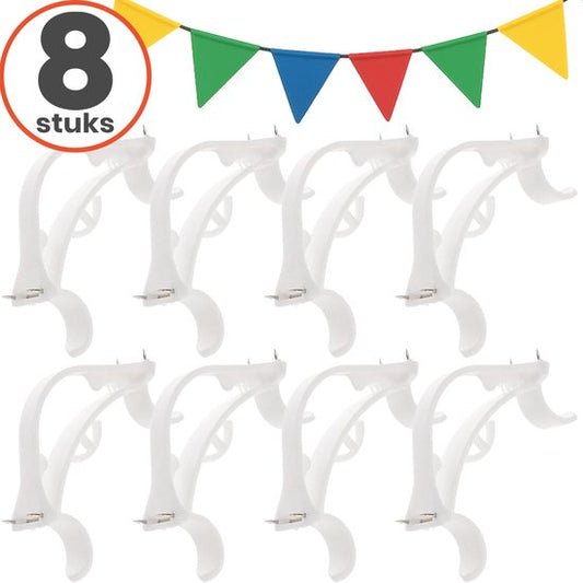 Loti Living Slingerklemmen - 8 stuks - Slingerklemmen voor slingers ophangen - Hoekklemmen - Herbruikbare Feestklemmen – Slingerclips voor Hoeken