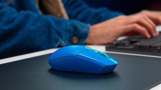 Logitech G305 Lightspeed Gaming-muis Bluetooth Optisch Blauw 6 Toetsen 12000 dpi Verlicht, Ergonomisch