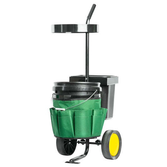 UPP trolley voor tuingereedschap - 12 opbergvakken - groen/zwart