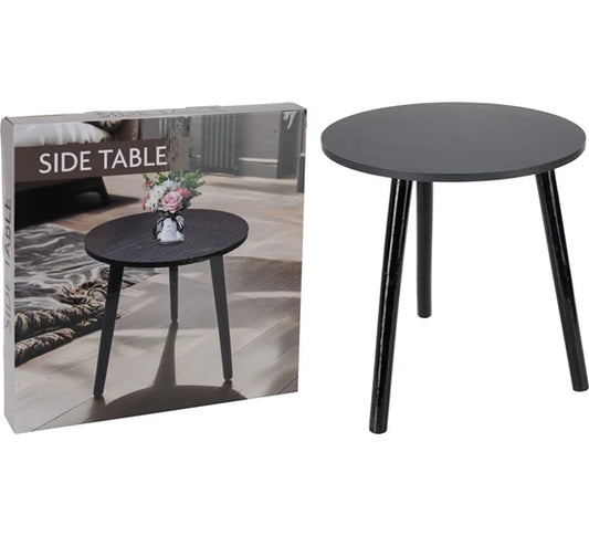 Trends 4 you Bijzettafel 40 cm - Zwart - MDF tafelblad - Houten poten - 40 x 41 cm