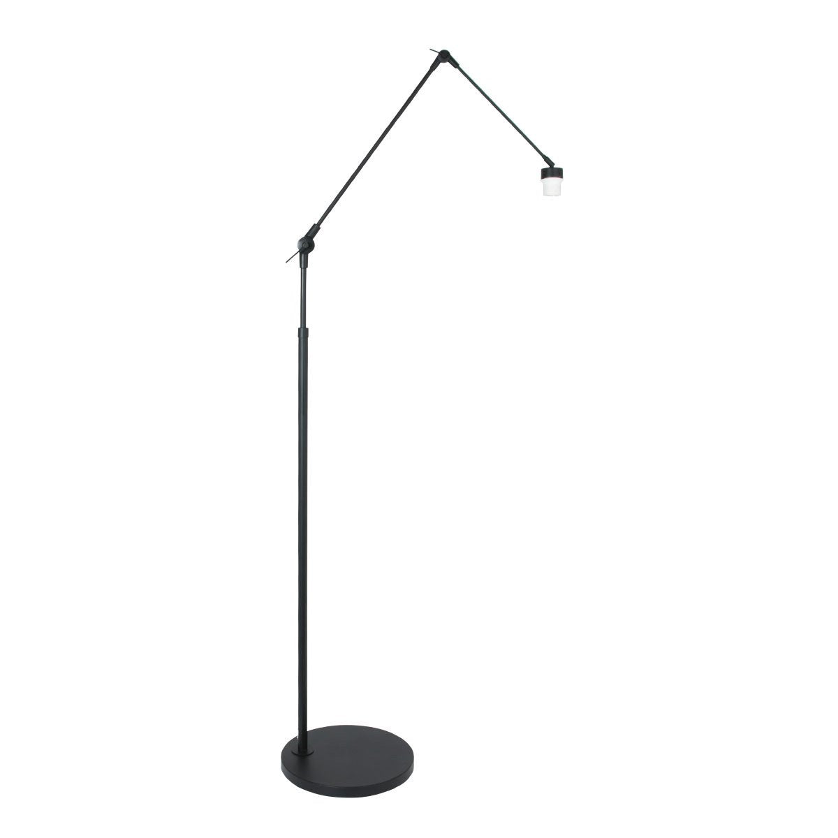 Prestige Chic Moderne Vloerlamp – 1-Lichts – Draaibaar, Kantelbaar & Uitschuifbaar tot 250 cm – E27 – 35x100 cm – Woonkamer / Kantoor – Mat Zwart