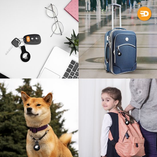 Drivv. AirTag Sleutelhanger - 2 stuks - AirTag Houder - Stevig Siliconen - Zwart