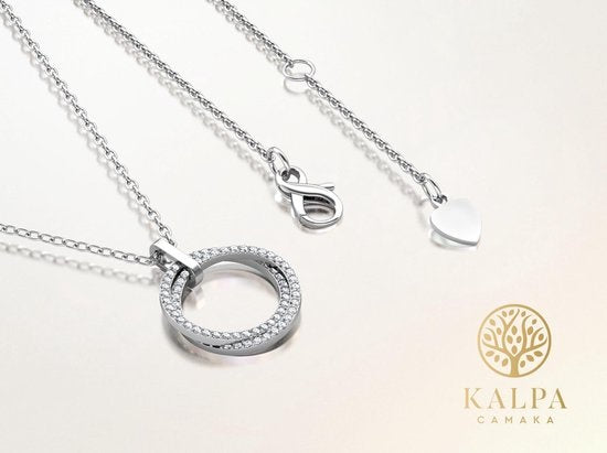 Yolora Ketting - 18K Witgoud Verguld - Incl. geschenkverpakking - Tot 45 cm - Zilverkleurig