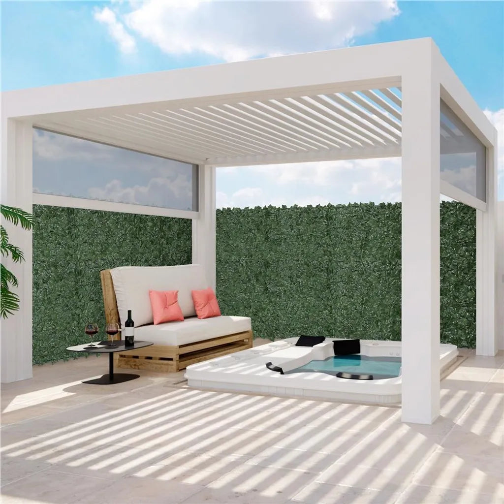 Yaheetech Kunsthaag 300 x 100 cm - Groen - Kunstmatige Klimop Privacy Scherm voor Balkon en Tuin