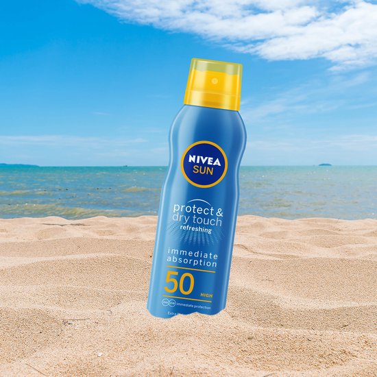 NIVEA SUN Protect & Dry Touch Vernevelende Zonnebrand Spray - SPF50 - Sport Zonnespray - Waterproof - UVA/UVB - 200ml