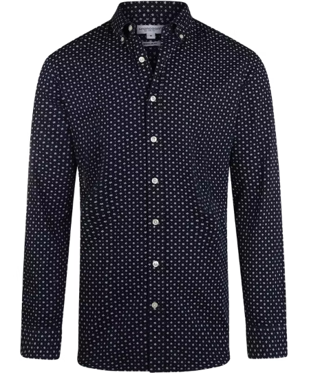 McGregor Indigo Overhemd Heren Navy – Regular Fit – 100% Katoen – Maat L