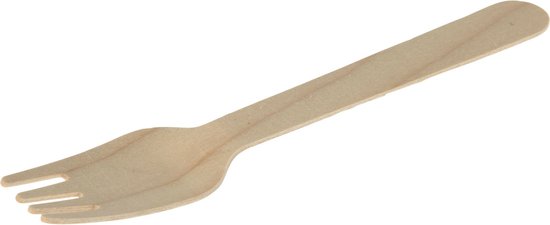 BBQ/verjaardag/camping wegwerp bestek - vorken - 40x - hout - 16 cm - eco friendly/composteerbaar