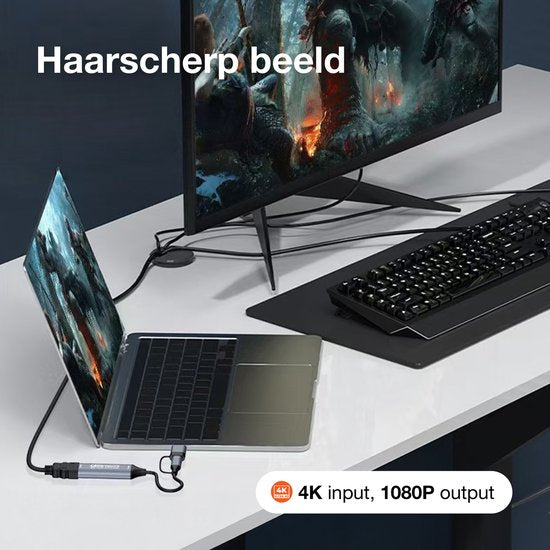 Skoov HDMI Capture Kaart Incl. USB-C Adapter - Video/Spel Opname - HDMI naar USB - 1080P HD - Cam link - Video grabber - Streamen