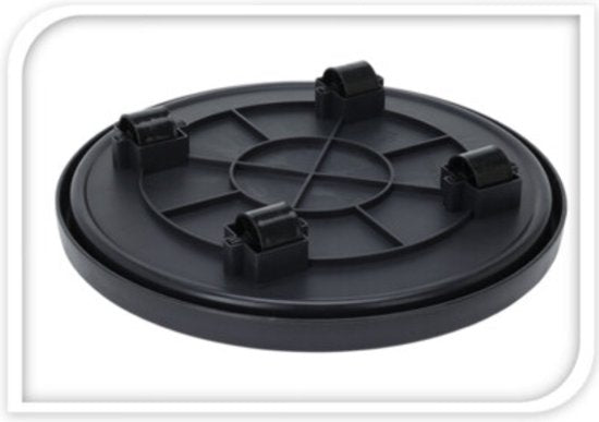 Pro Garden Plantentrolley - kunststof - donkergrijs - rond - D35 cm - tot 50 kilo