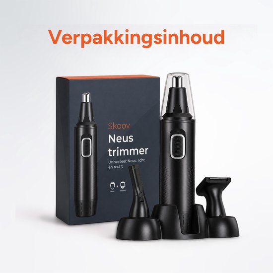 Skoov 3-in-1 Neustrimmer PRO - Draadloos - Oor - Wenkbrauw - Trimmer - Mannen - Heren - Vrouwen - Waterdicht - Zwart