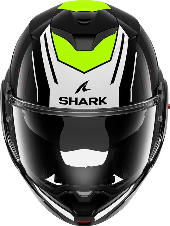 SHARK Oxo Rydger Zwart Wit Yellow KWY Systeemhelm - Maat L - Helm