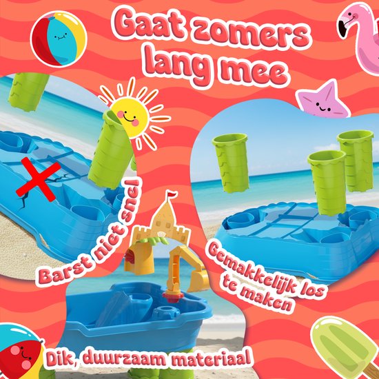 KidzKraze® Watertafel L - Buitenspeelgoed – Sensorisch Speelgoed - Activiteiten Tafel – Waterbaan - Zandtafel Voor Kinderen - Waterspeeltafel Speelgoed - Incl. Accessoires