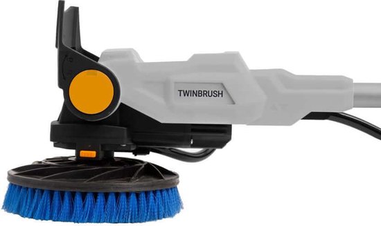 Batavia Accu 18V Twin Brush telescopische reinigingsborstel - Excl. Accu en Oplader - Schrobborstel met telescopische steel - Ergonomisch, waterdicht, verstelbare borstelkop voor moeiteloos reinigen van daken, zonnepanelen en zwembad - Maxxpack