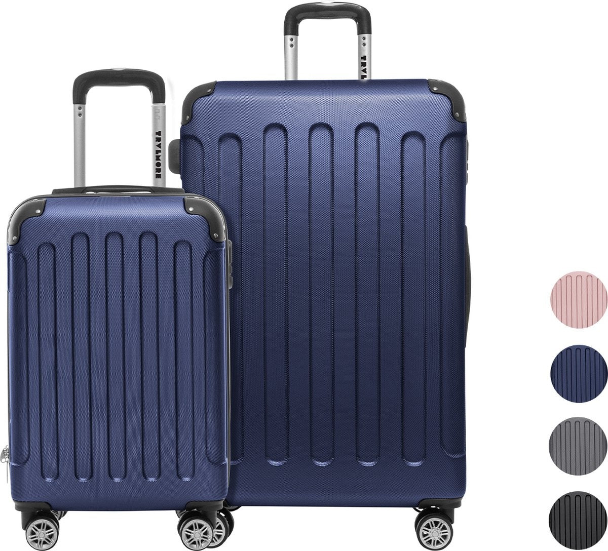 TRVLMORE Kofferset - 2 Delig - 38L Handbagage + 110L Ruimbagage - Donkerblauw