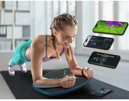 GoBalance Sport - Balance Board - Elektrisch Balansbord - Balanstrainer voor Evenwichtstraining - Wiebelkussen Inclusief Spellen - Balanskussen - Inclusief App