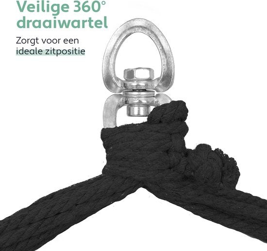 Vita5 XXL Hangstoel – Incl. 2 Kussens en Boekenvak – max. 225 kg – Grijs