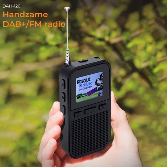 Denver DAB-radio - Draagbare radio - Batterijen u0026 Netstroom - 60 voorkeuzezenders - Reiswekker - DAH126 - Zwart