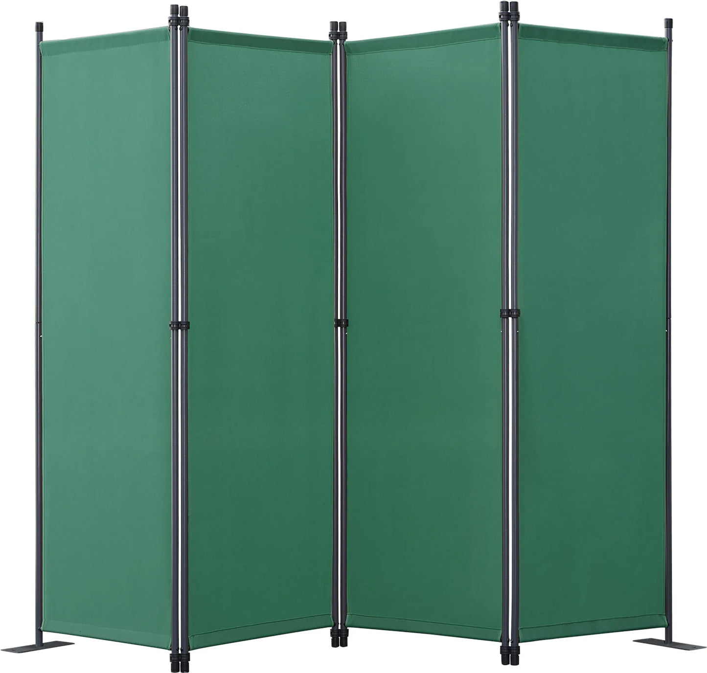 Angel Living - 4 delig vouwscherm - kamerscherm privacy scherm - staal en polyester - groen