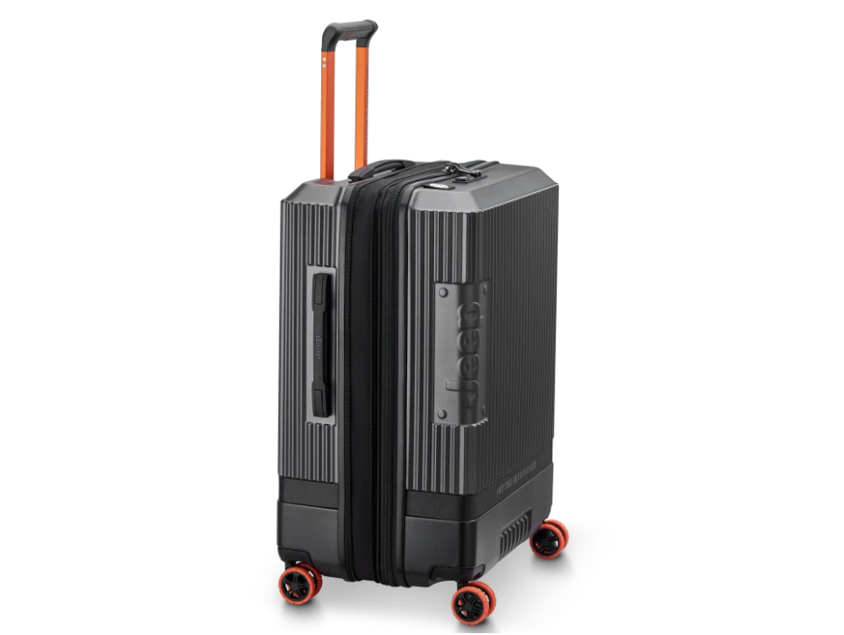 Jeep Handbagagekoffer Uitbreidbaar 37L JH001A – Antraciet – Polycarbonaat - 55 x 40 x 21/24 cm