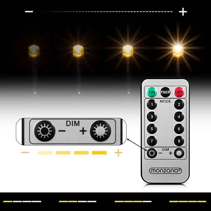 Monzana Lichtketting Kerst - Warm Wit - 40m - Met Afstandsbediening