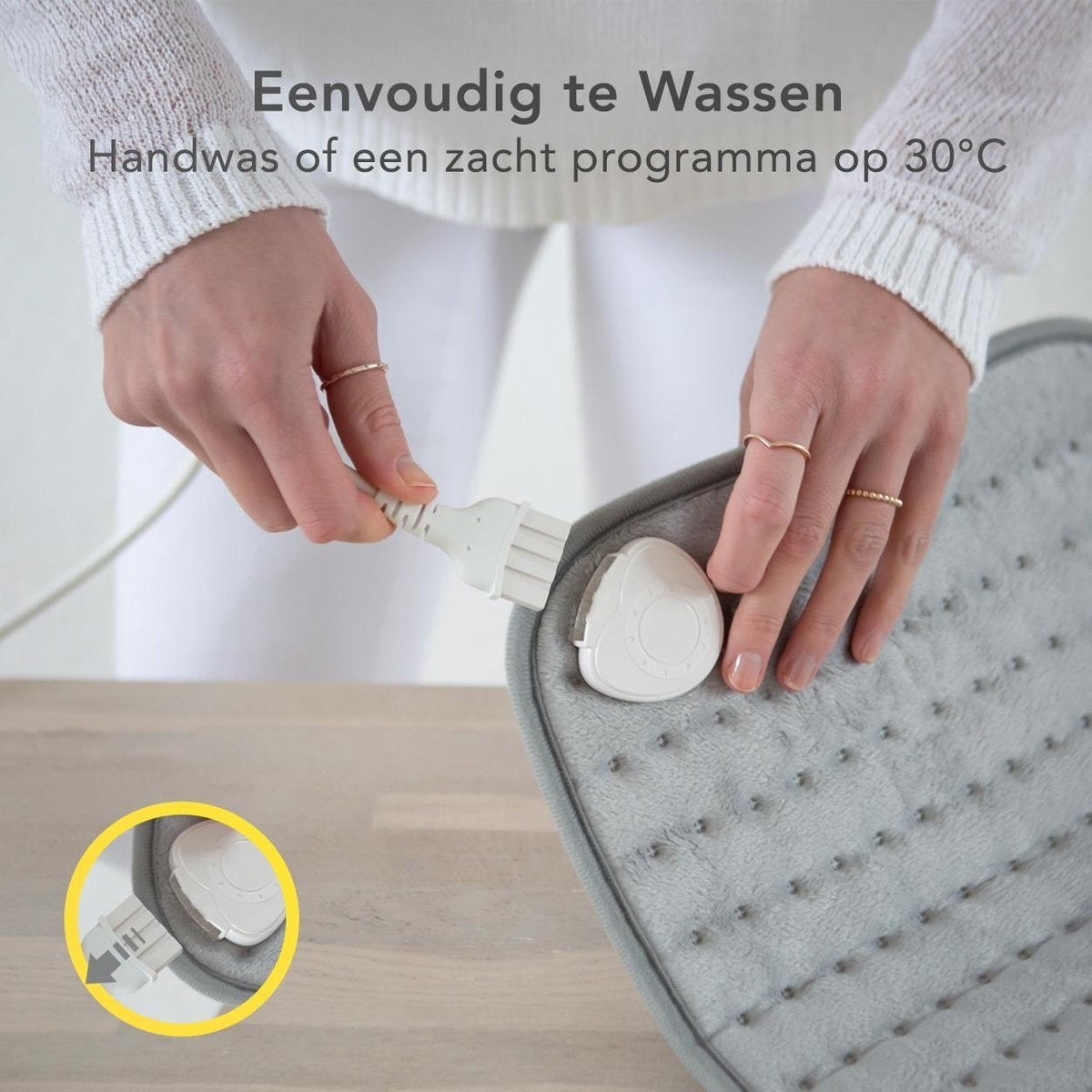 Auronic Warmtekussen - Elektrisch - 40x30cm - Nek en Schouders - Wasbaar - Grijs
