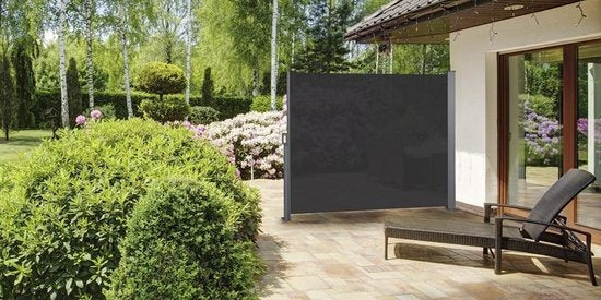 909 Outdoor - Uitschuifbaar Zonne- / Windscherm - Zwart - 170 x 300 cm - Roll-back Functie - Polyester - Weerbestendig - Uv-bestendig